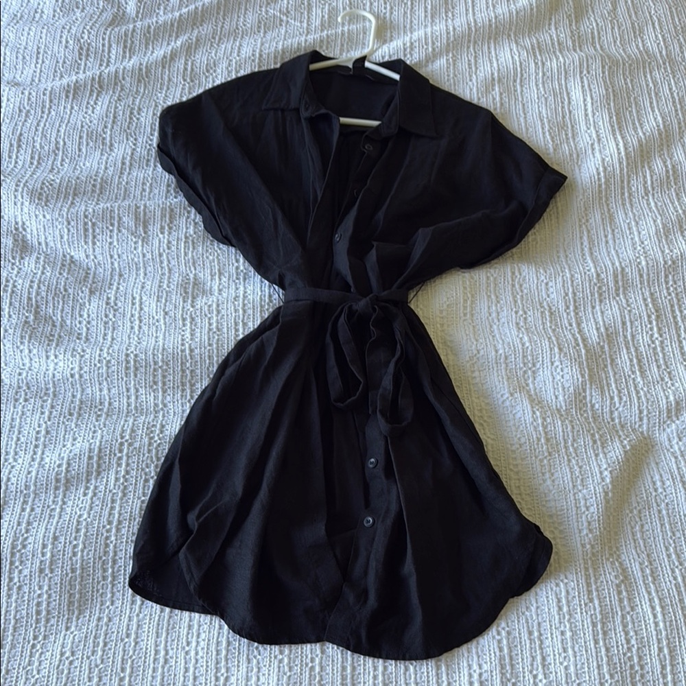 Forever 21 Black Button-Up Dress
